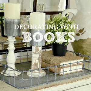 DECORATING WITH BOOKS-budget friendly ideas-stonegableblog.com
