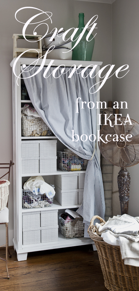 craft shelves from Ikea bookcase