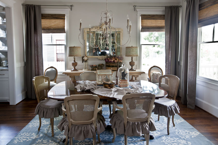 Rug Blue And White To Dining Room