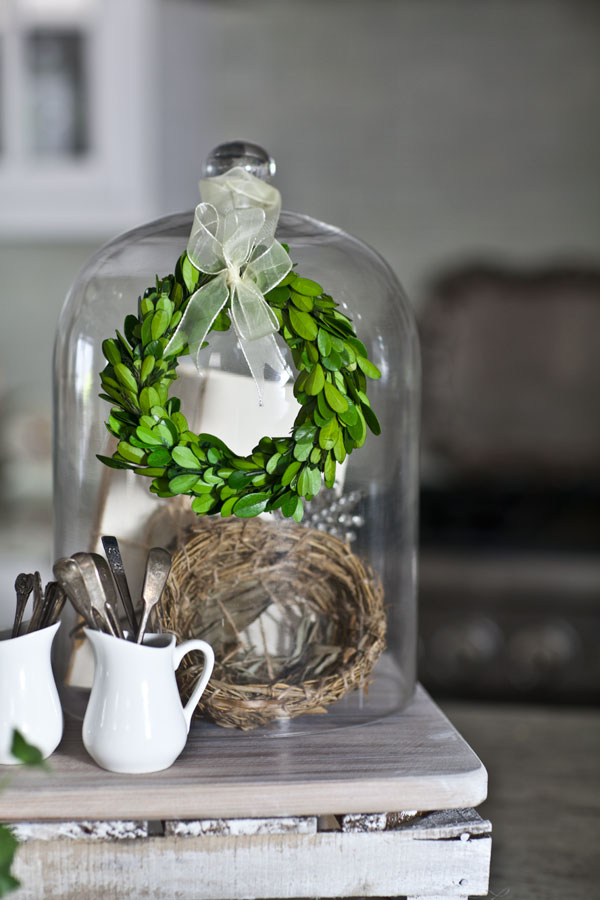 cloche-and-greenery