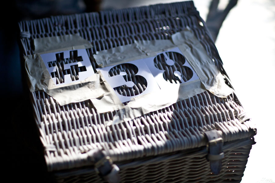 Stenciled Basket - Cedar Hill Farmhouse