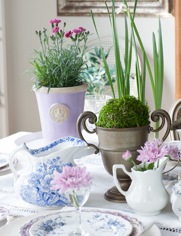 Lavender and White Easter Tablescape - Home With Holly J