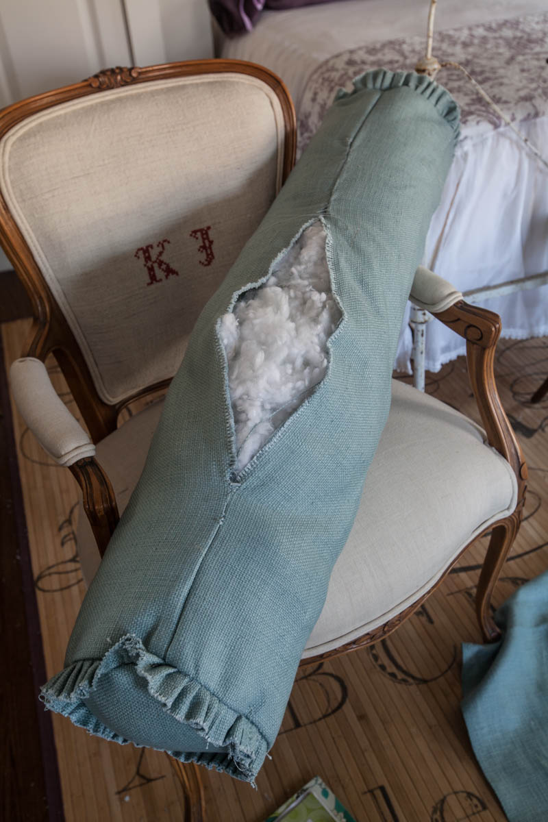 Linen Bolster Pillow Tutorial Cedar Hill Farmhouse