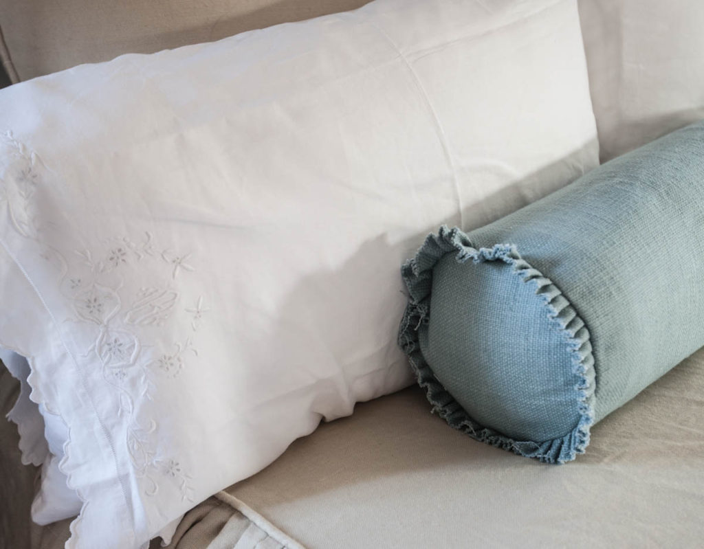 Linen bolster pillow best sale