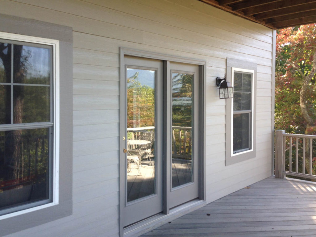 gray exterior paint back door