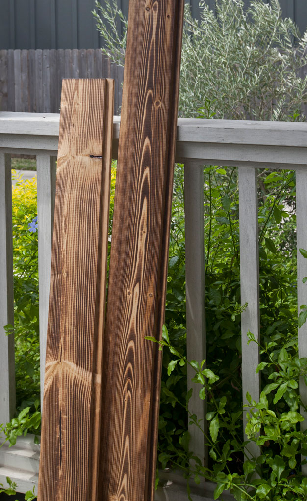 charred wood tabletop 