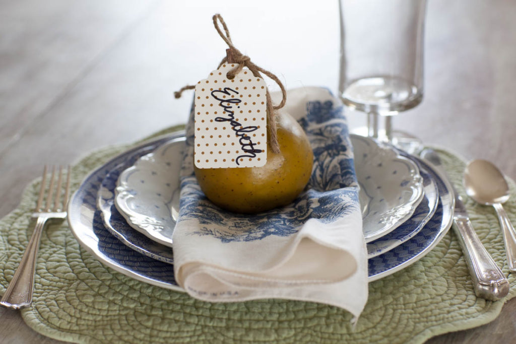 fall place cards pear