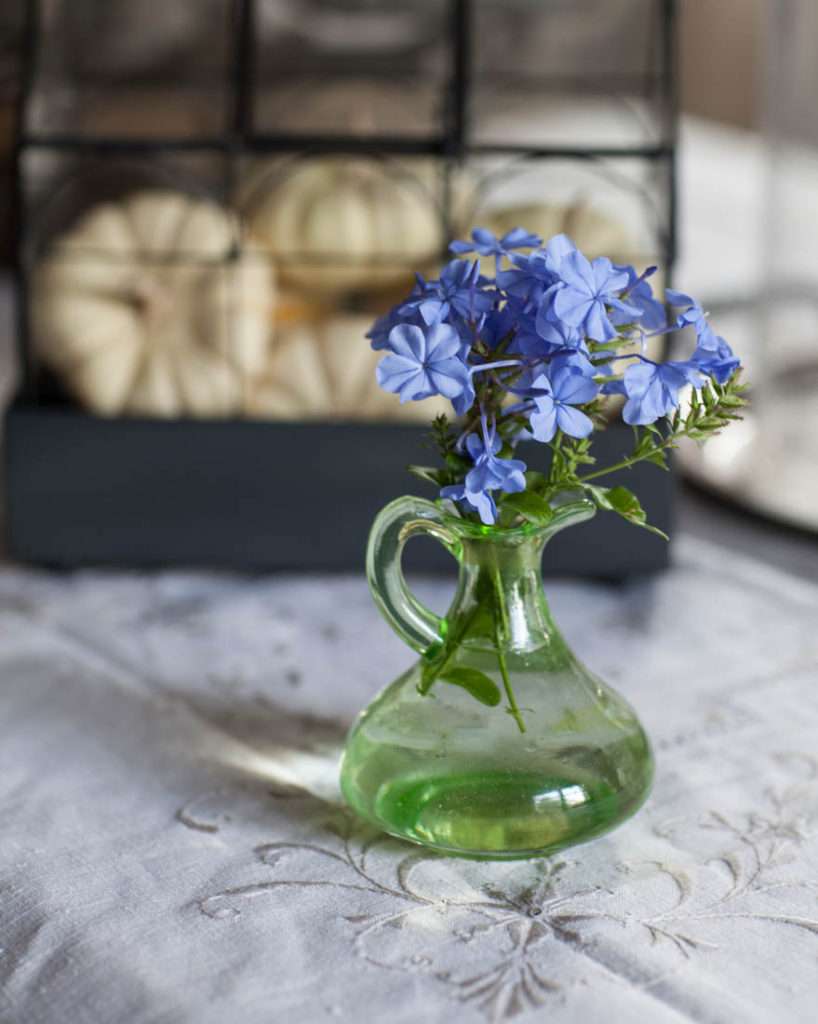 Creative flower vase green glass