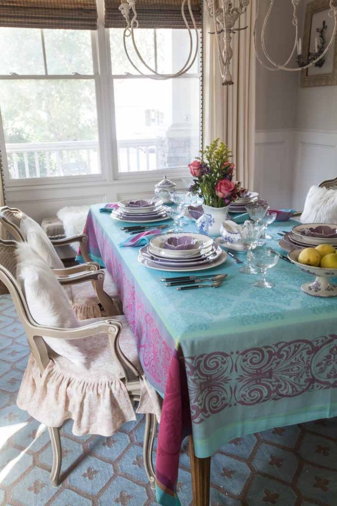 French tablecloths pink