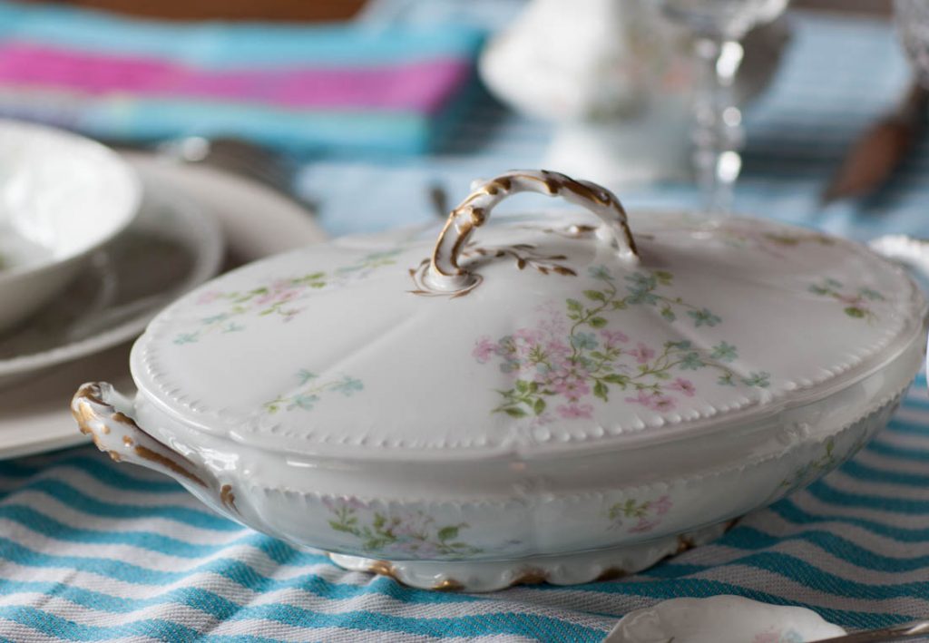 elegant colorful Easter table limoges china