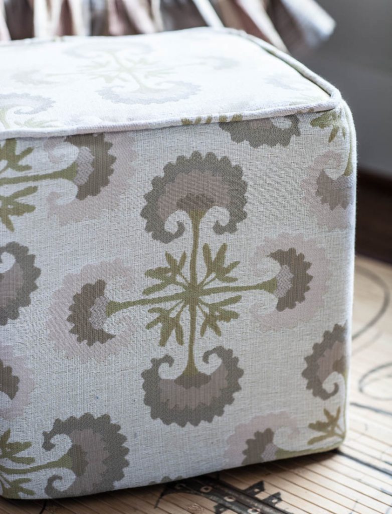 guest room ottoman slipcover