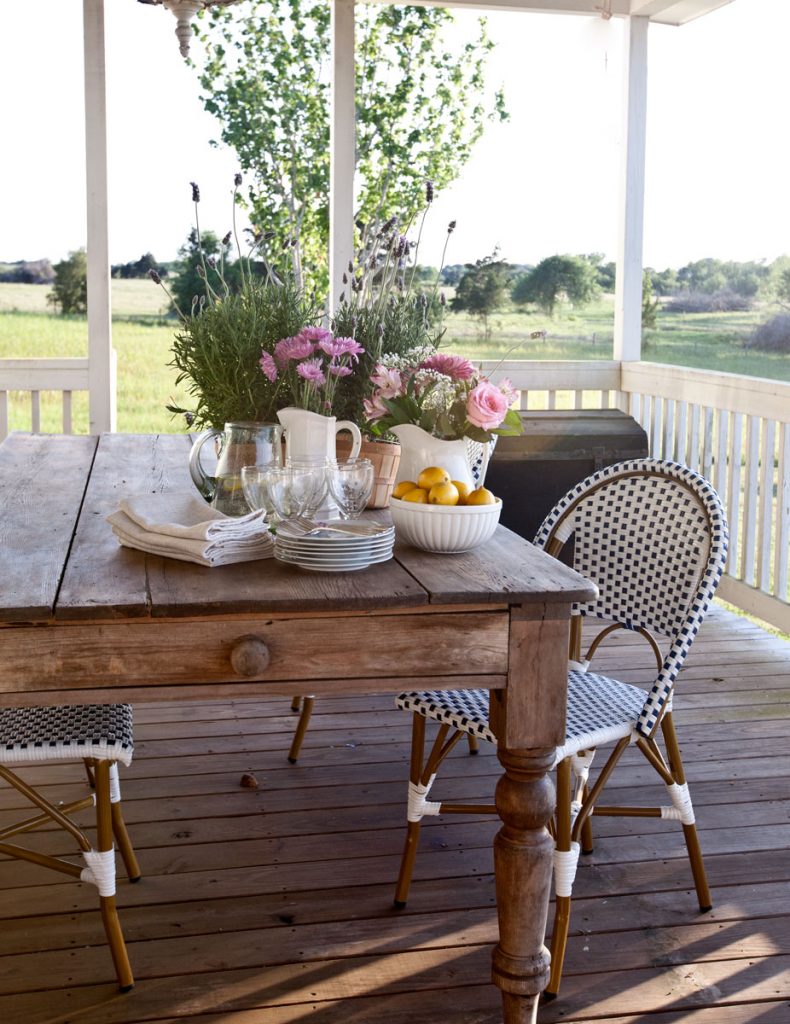 Porch refresh for summer pasture view