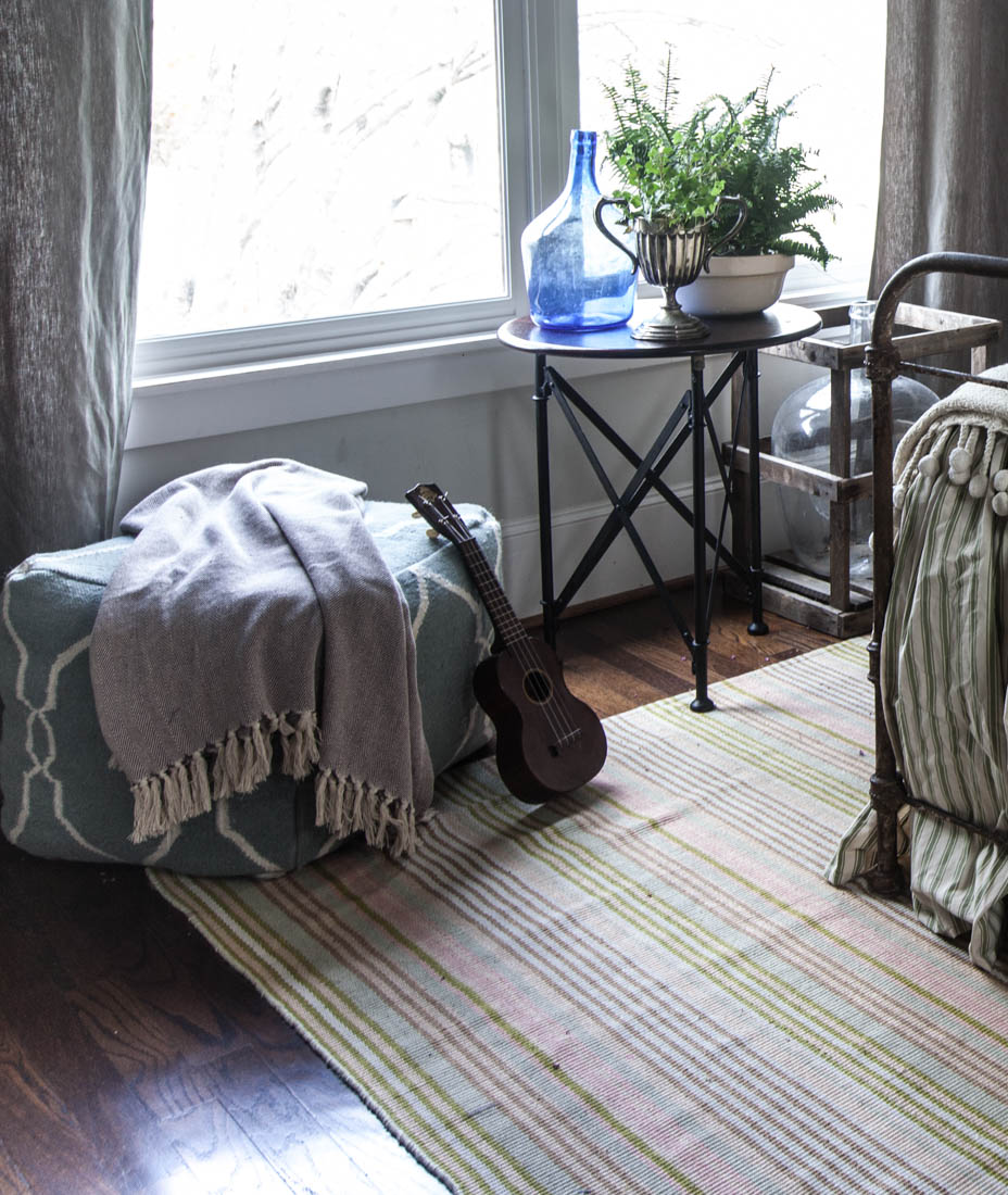 Colorful Striped Rug for the Bedroom - Cedar Hill Farmhouse