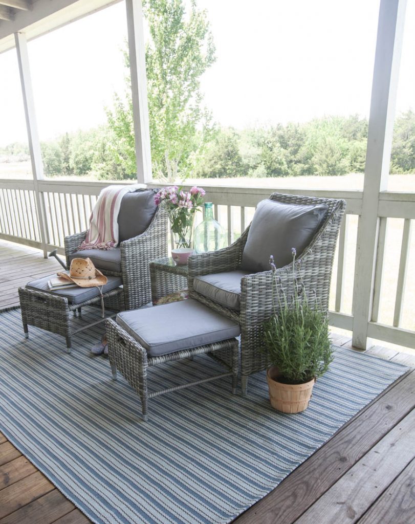 Porch refresh for summer wicker chairs