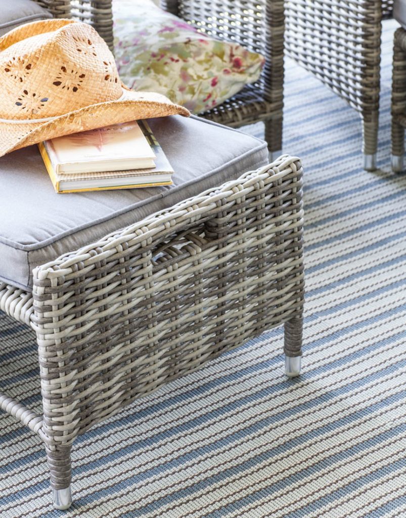 Porch refresh for summer ottoman 